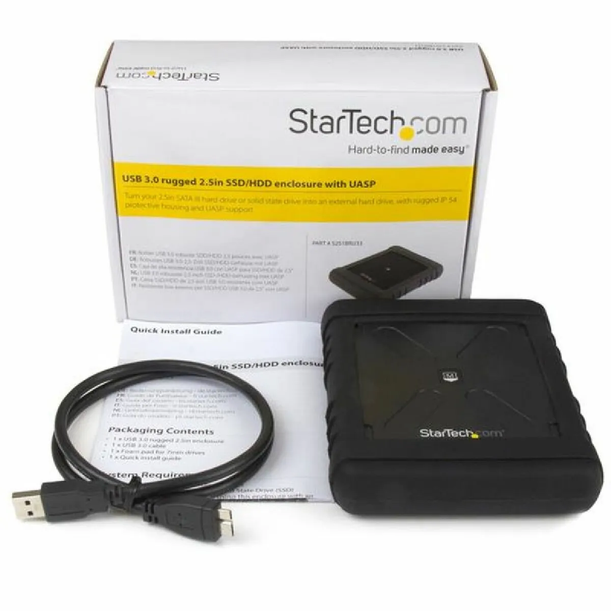 Startech.com Noir Boîtier Usb 3.0 Antichoc Pour Disque Dur Sata 6Gb/S De 2,5 - Boîtier Hdd / Ssd Robuste Avec Uasp - Neuf - Image 5
