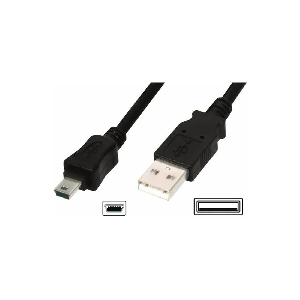 Digitus Cable de Conexión USB Tipo A-Mini USB 1.8m Conform Negro - Image 6