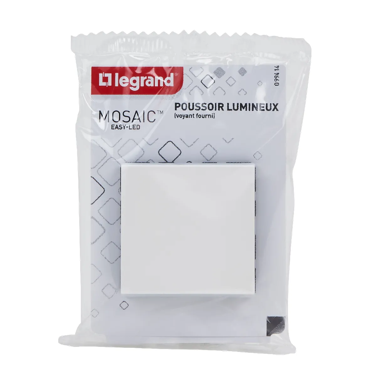 Legrand Blanc - Bouton Poussoir + Voyant Easy-Led 6A 2 Modules À Composer - Mosaic - Image 3