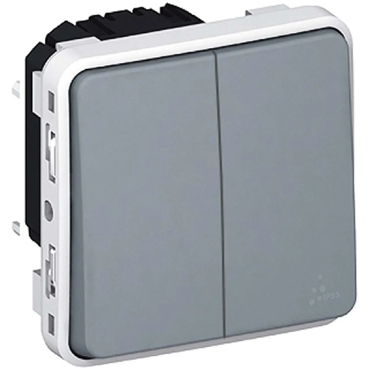 Legrand Gris - Double Interrupteur Va Et Vient Saillie Ip55 À Composer - Plexo - Image 3