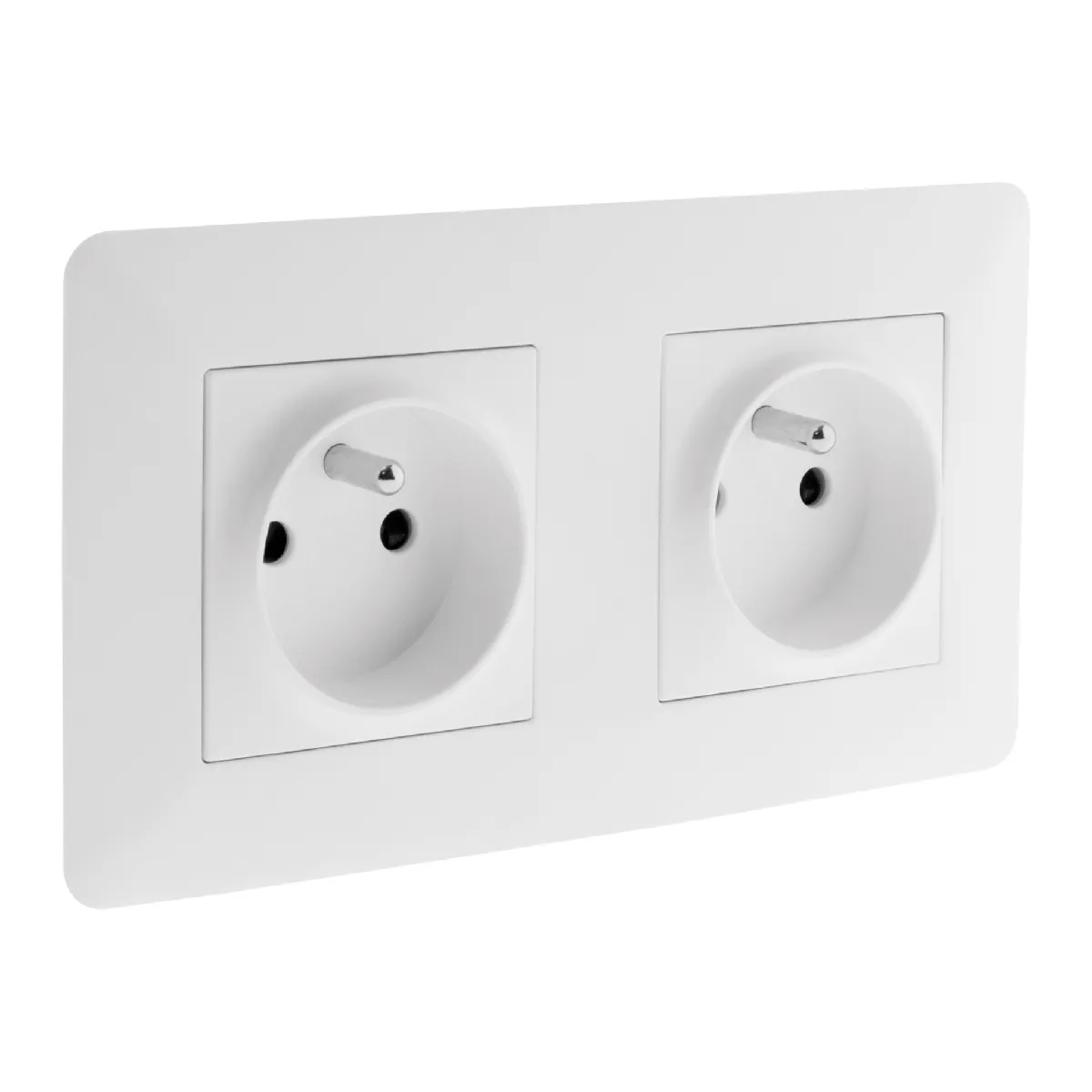 Générique Blanc Zenitech - Double Prise Précâblée 2P+T 16A - Image 2