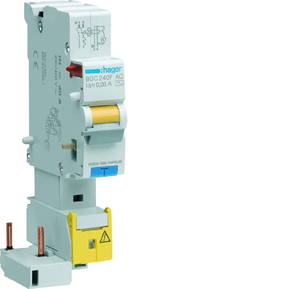 Hager Bloc Différentiel 1Pn 40A 30Ma Type Ac - Image 3