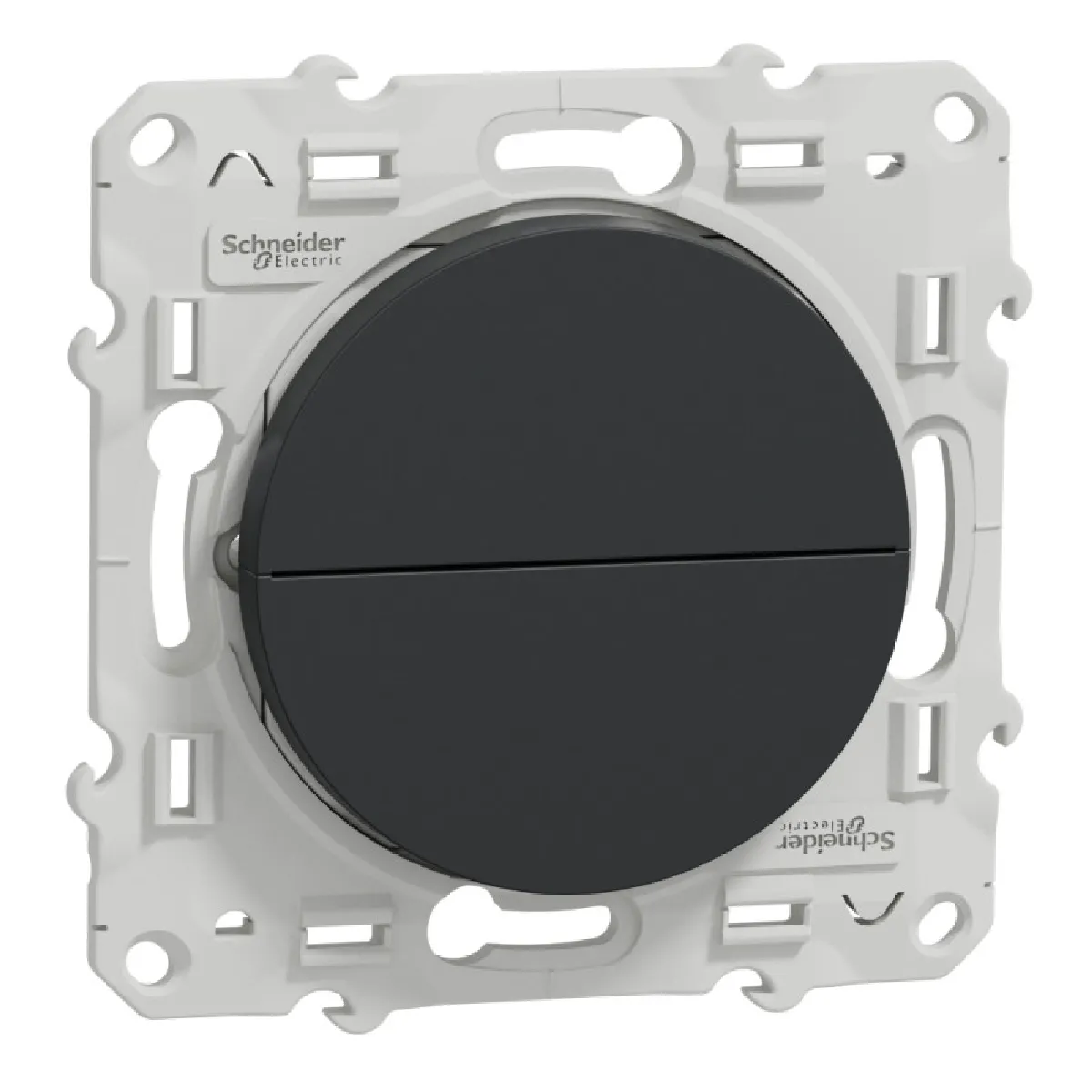 commande volet roulant bouton poussoir fixation par vis schneider odace - vue 3
