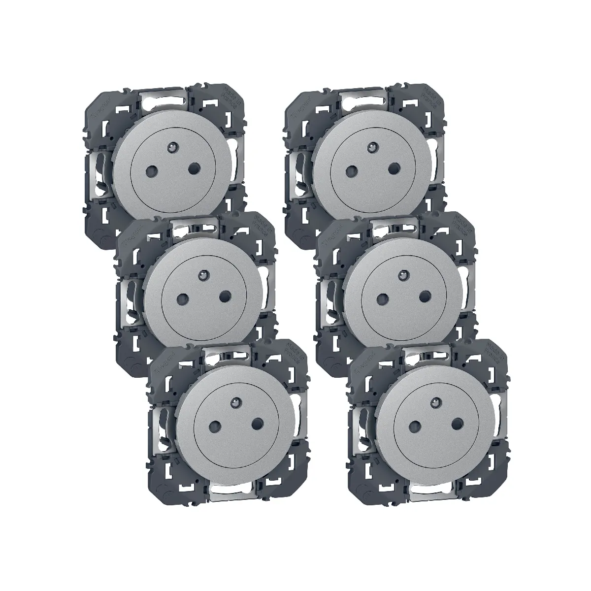 Legrand Aluminium - Lot De 6 Prises 2P+T 16A À Composer - Dooxie - Alu - Image 3