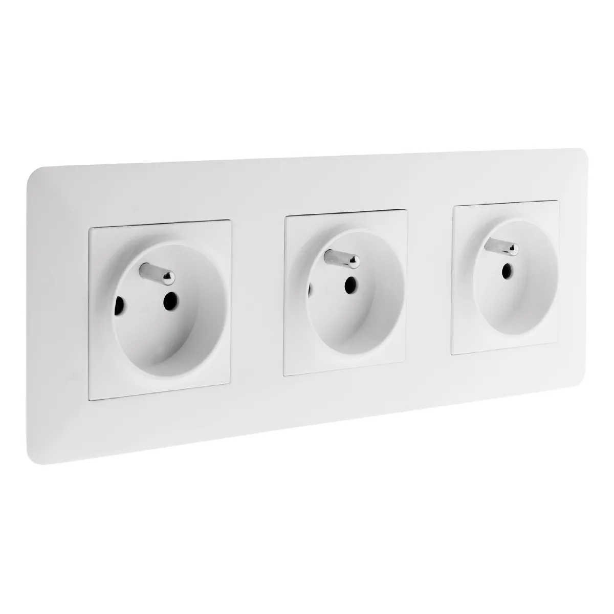 Artezo Blanc Zenitech - Triple Prise Précâblée 2P+T 16A - Image 2