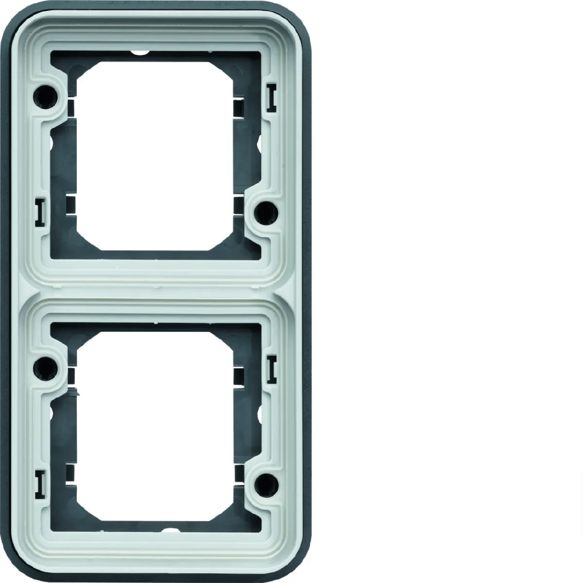 Hager Gris Support Encastré Double Vertical Cubyko - Composable - Ip55 - Image 2
