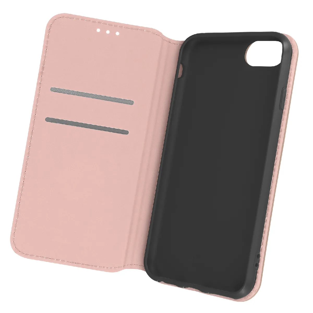 Avizar Rose Étui Pour Iphone Se 2022, 2020 Et 8, 7, 6S, 6 Clapet Portefeuille Support Champagne