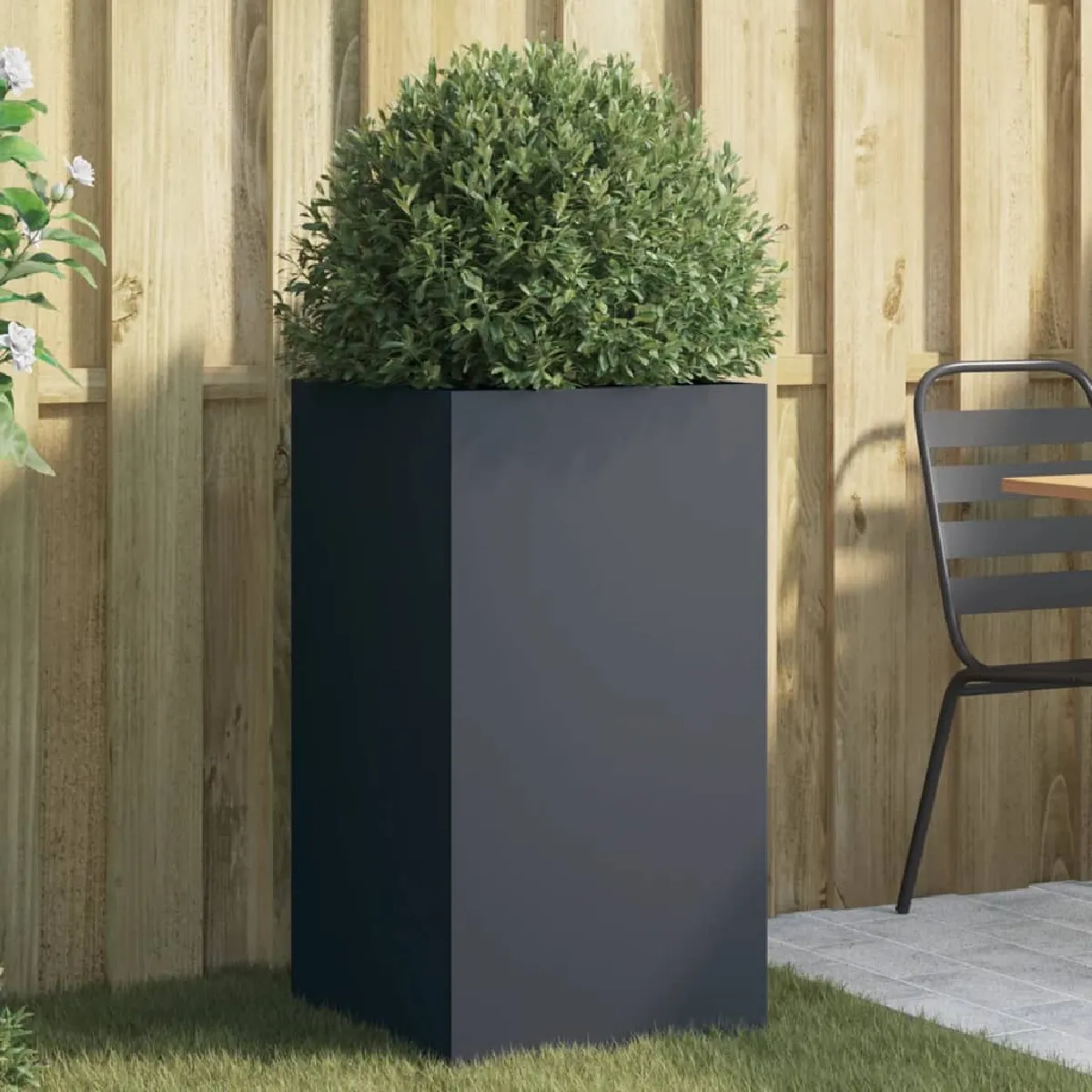 Non Communiqué Gris Jardinière Anthracite 42X38x75 Cm Acier - Image 3