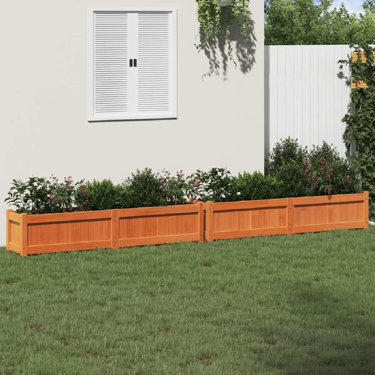 Non Communiqué Cire Marron Jardinières 2 Pcs Bois De Pin Massif - Image 3