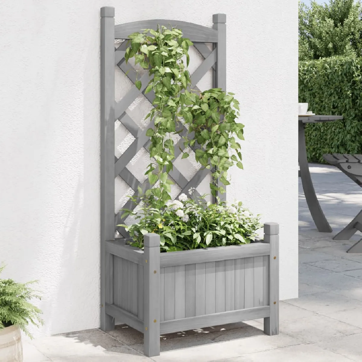 vidaXL 40x30x90 cm gris bois massif de sapin