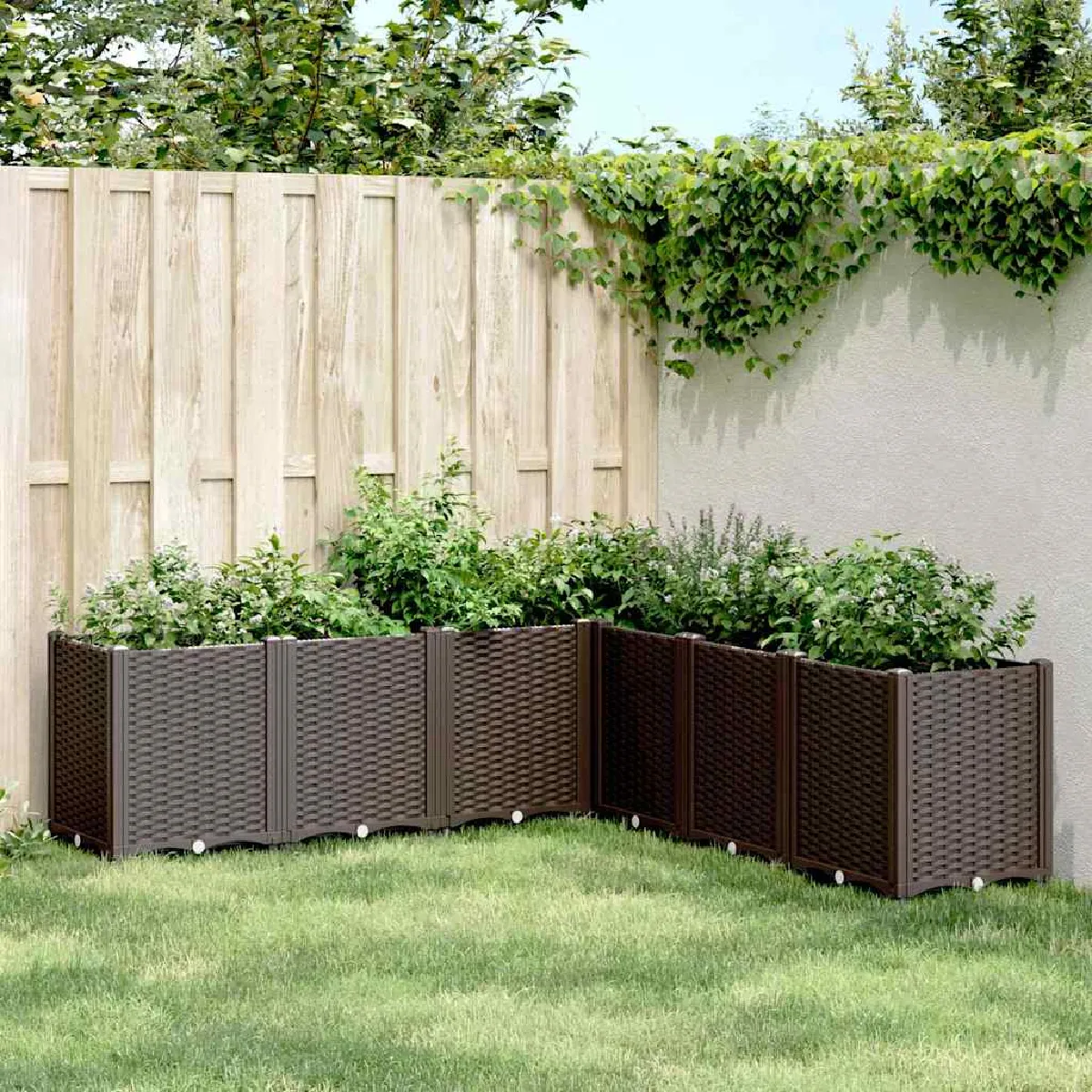 Vidaxl Marron Jardinière - 160X160x53 Cm Polypropylène