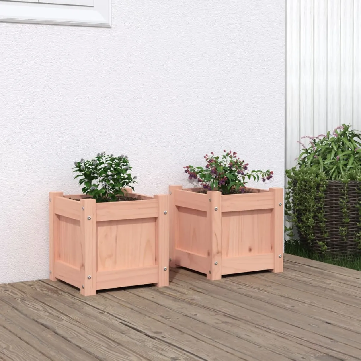 vidaXL Jardinières bois douglas 2 pcs 31x31 cm