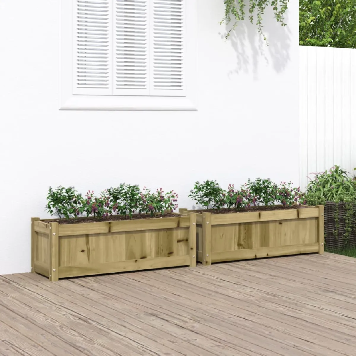 vidaXL Jardinières 2 pcs bois de pin imprégné