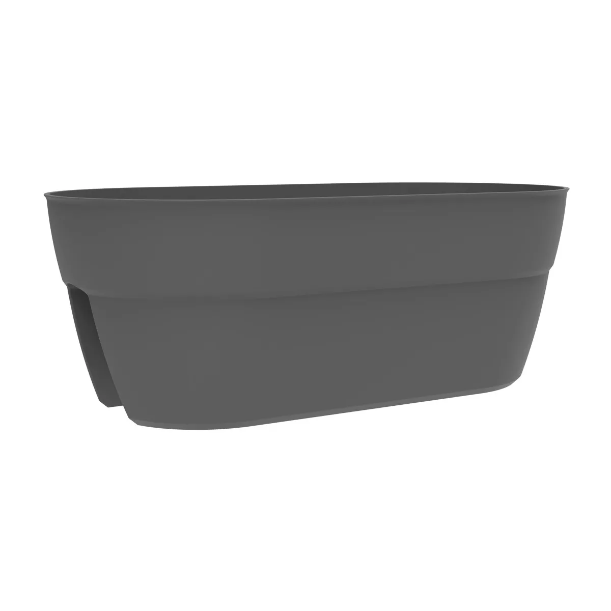 Jardiniere cavaliere - OSAKA - Plastique - Gris Anthracite - 56x30,1xH20,6cm - 19,5L - Fixation simple - EDA - Image 3