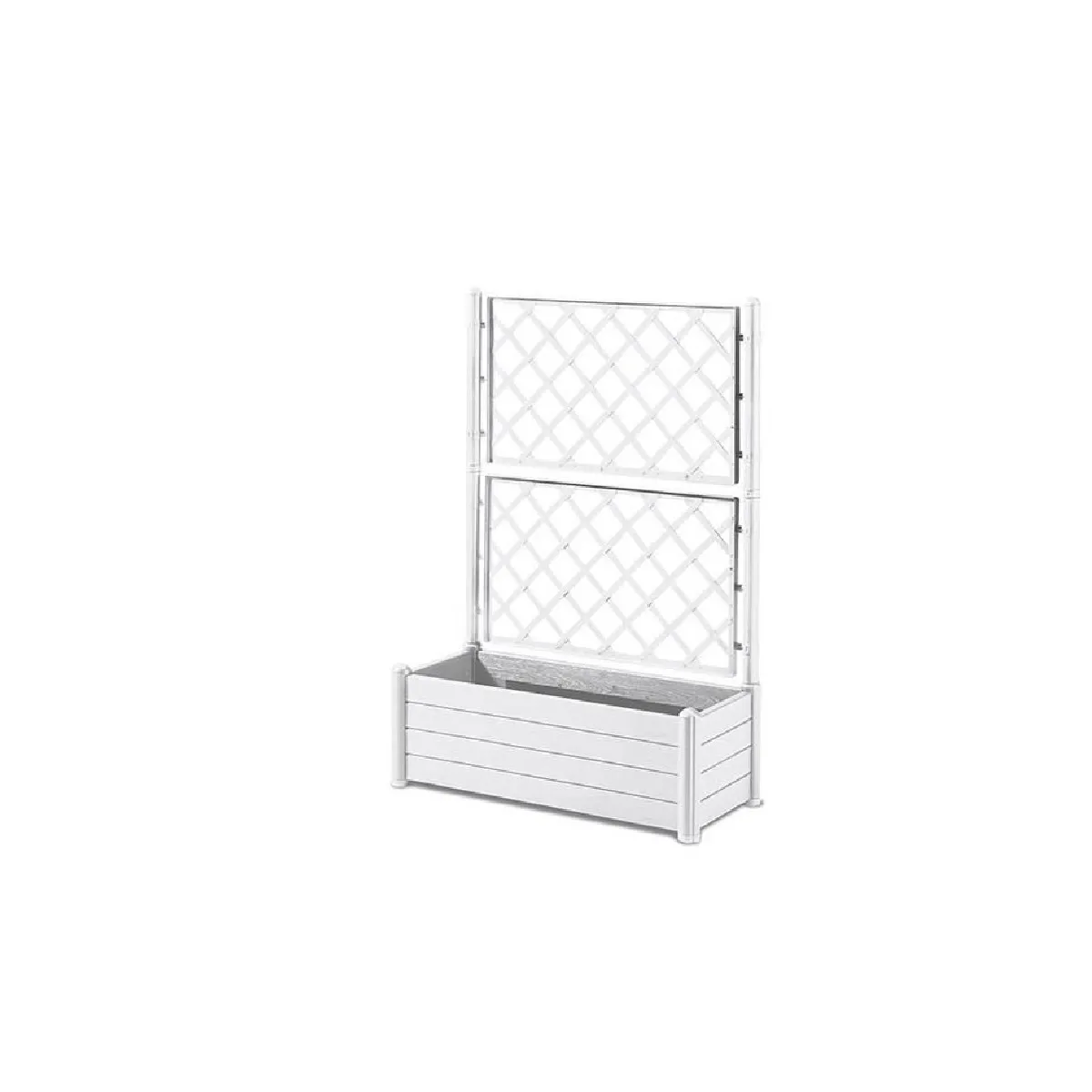 Bac à fleur Ethica rectangulaire 80 cm avec treillis - vue 5