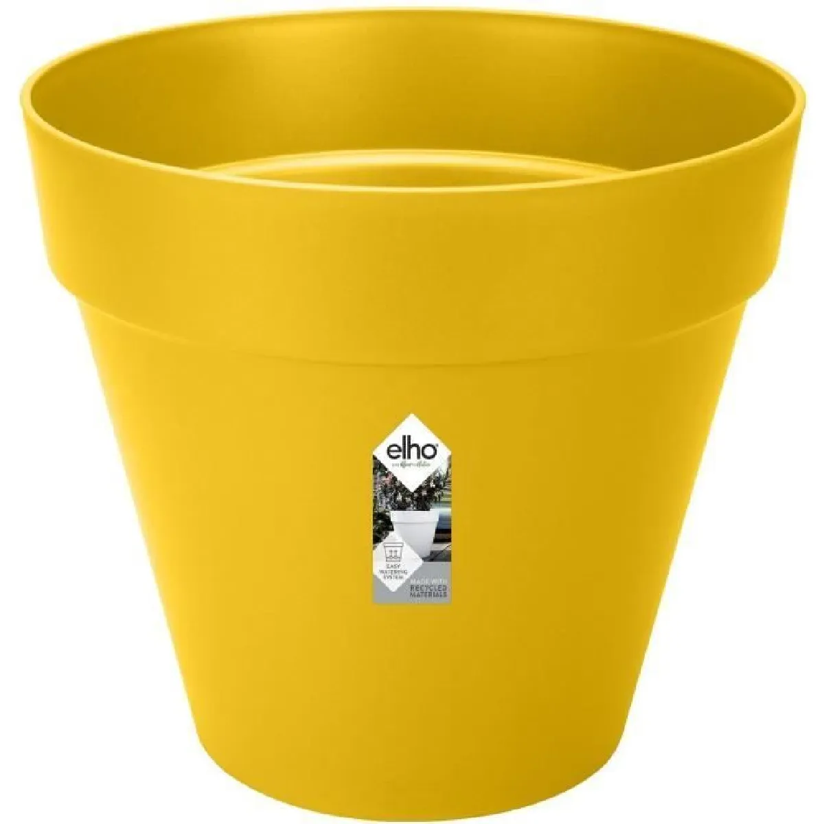 ELHO Pot de fleurs Rond LOFT URBAN - Ø50 x H44,5cm - Plastique - Percé - Réservoir - Avec roulettes - Ocre - Image 3