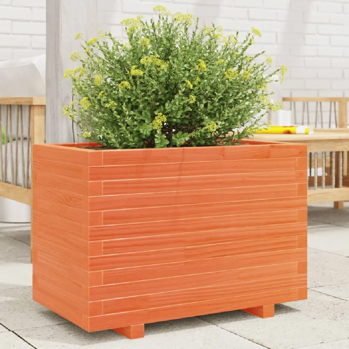 Vidaxl Marron Jardinière Cire 70X40x49,5 Cm Bois De Pin