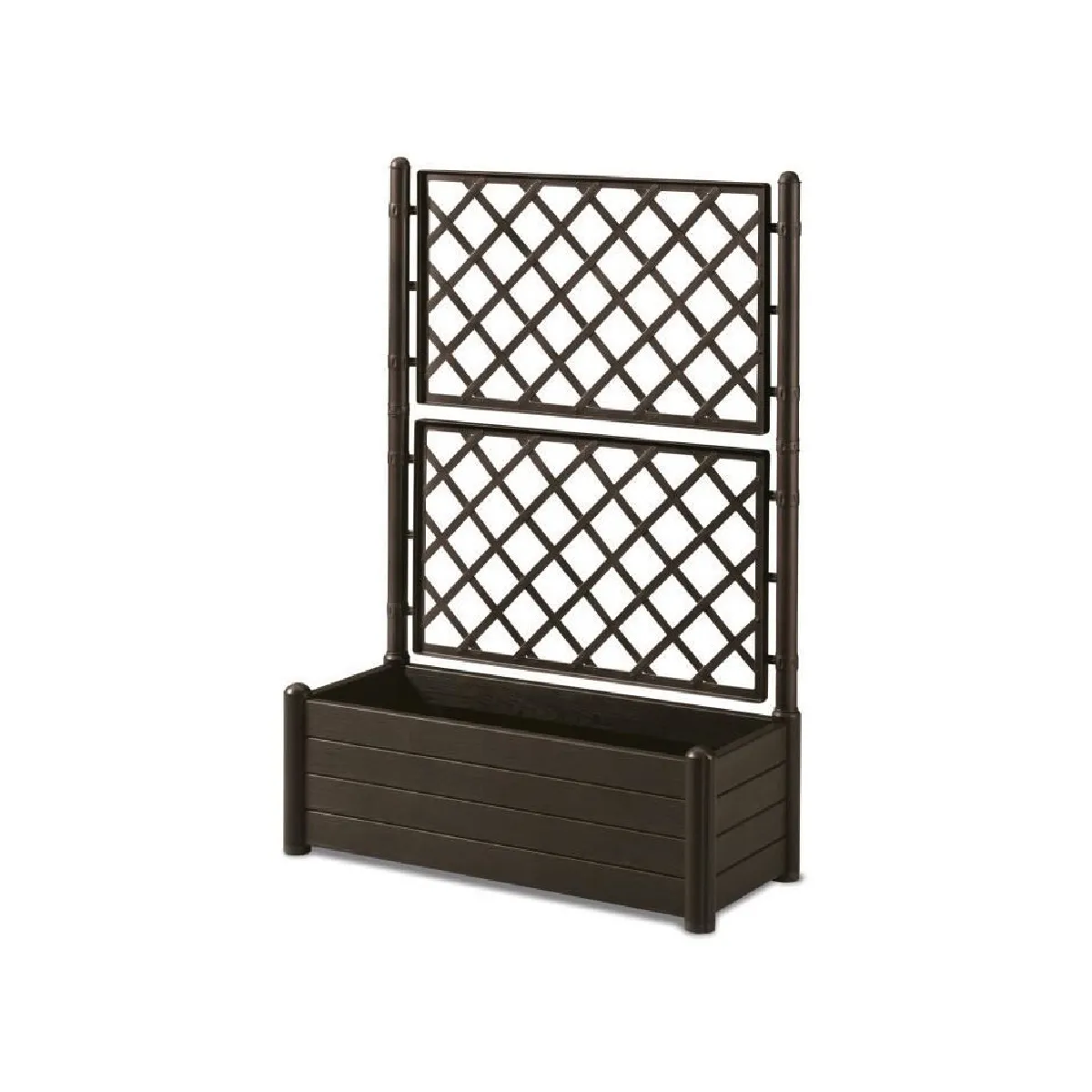 Bac à fleur Ethica rectangulaire 80 cm avec treillis - vue 3