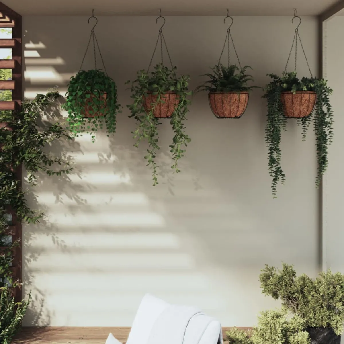 vidaXL Jardinières suspendues coco Ø40 cm