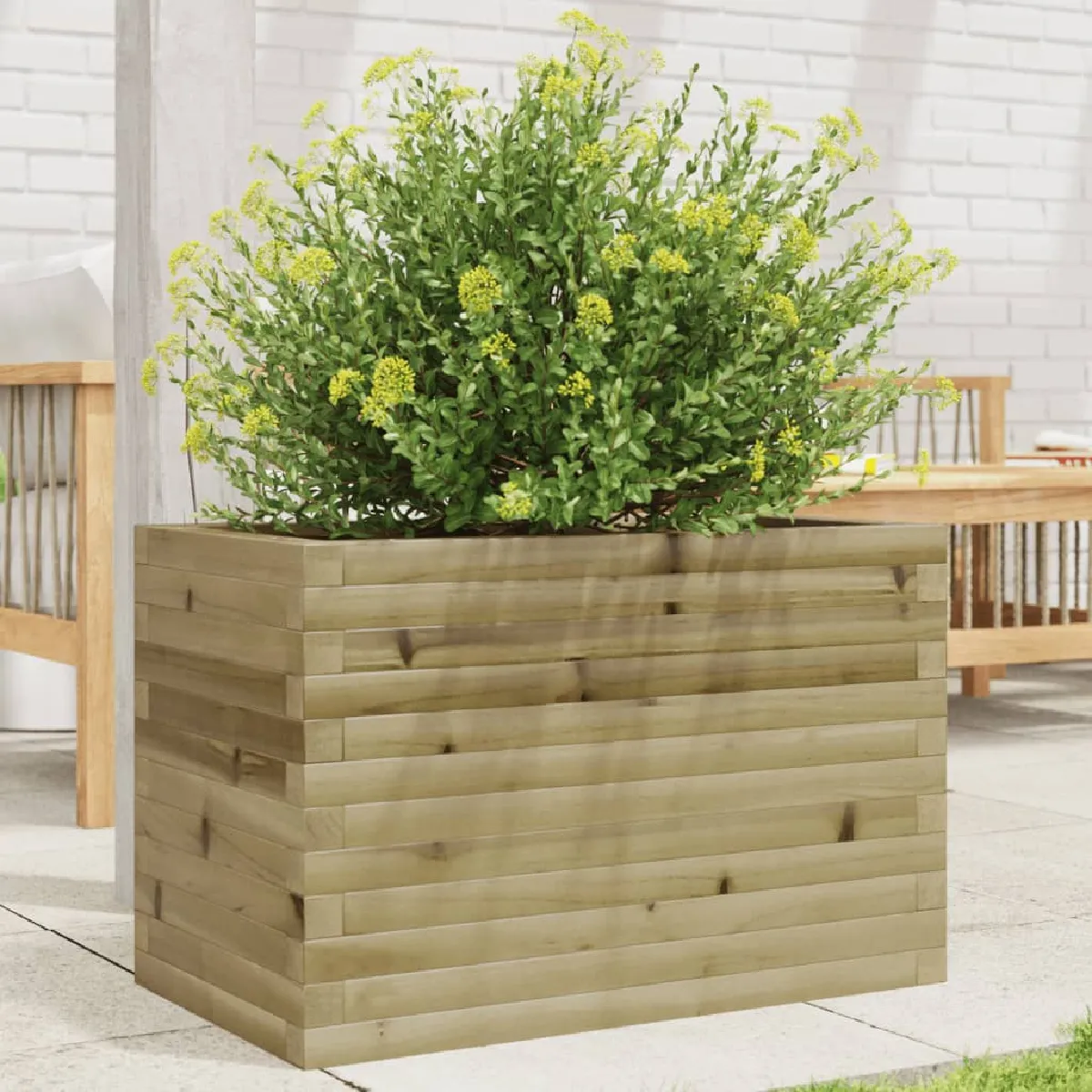 vidaXL Jardinière 70x40x45 5 cm bois de pin imprégné jardinière d'extérieur bac à fleurs boîte à plantes jardinière de 847267