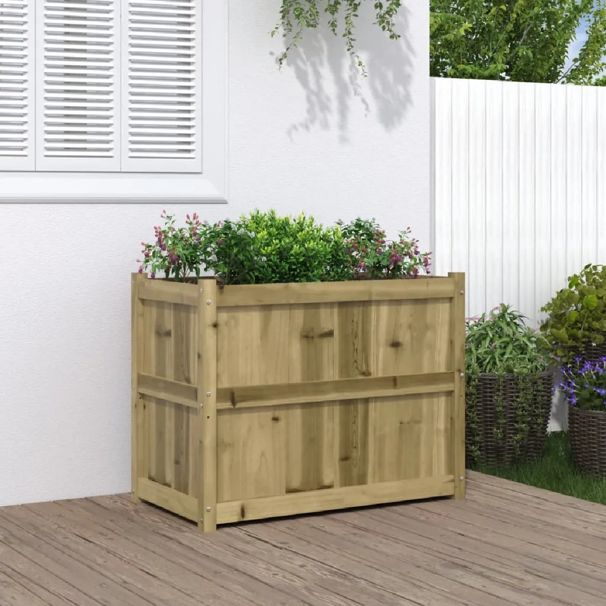 vidaXL Jardinière bois de pin imprégné - vue 2