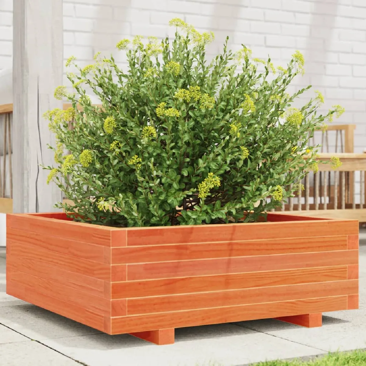 Vidaxl Marron Jardinière En Pin Massif - Cire