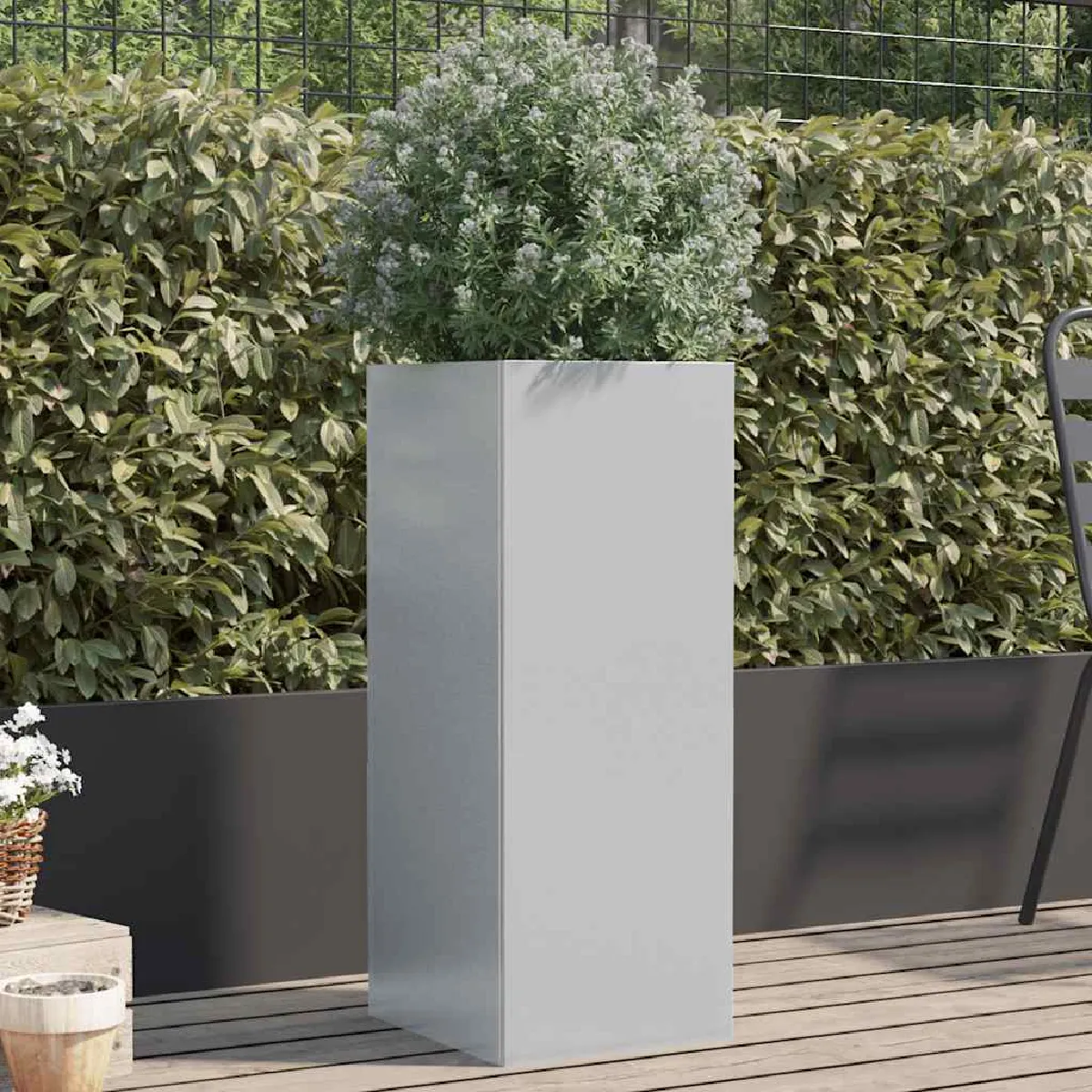 Vidaxl Jardinière - 32x275x75 cm - Acier galvanisé - Argenté - Rectangulaire