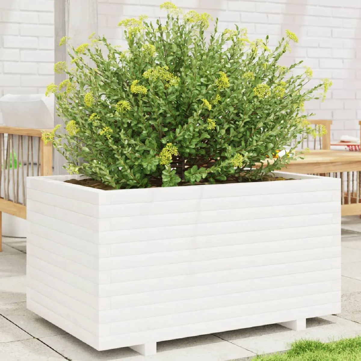 vidaXL Jardinière 90x60x49 5 cm bois de pin massif jardinière d'extérieur bac à fleurs bac à tomates jardinière de 3282564 - vue 2