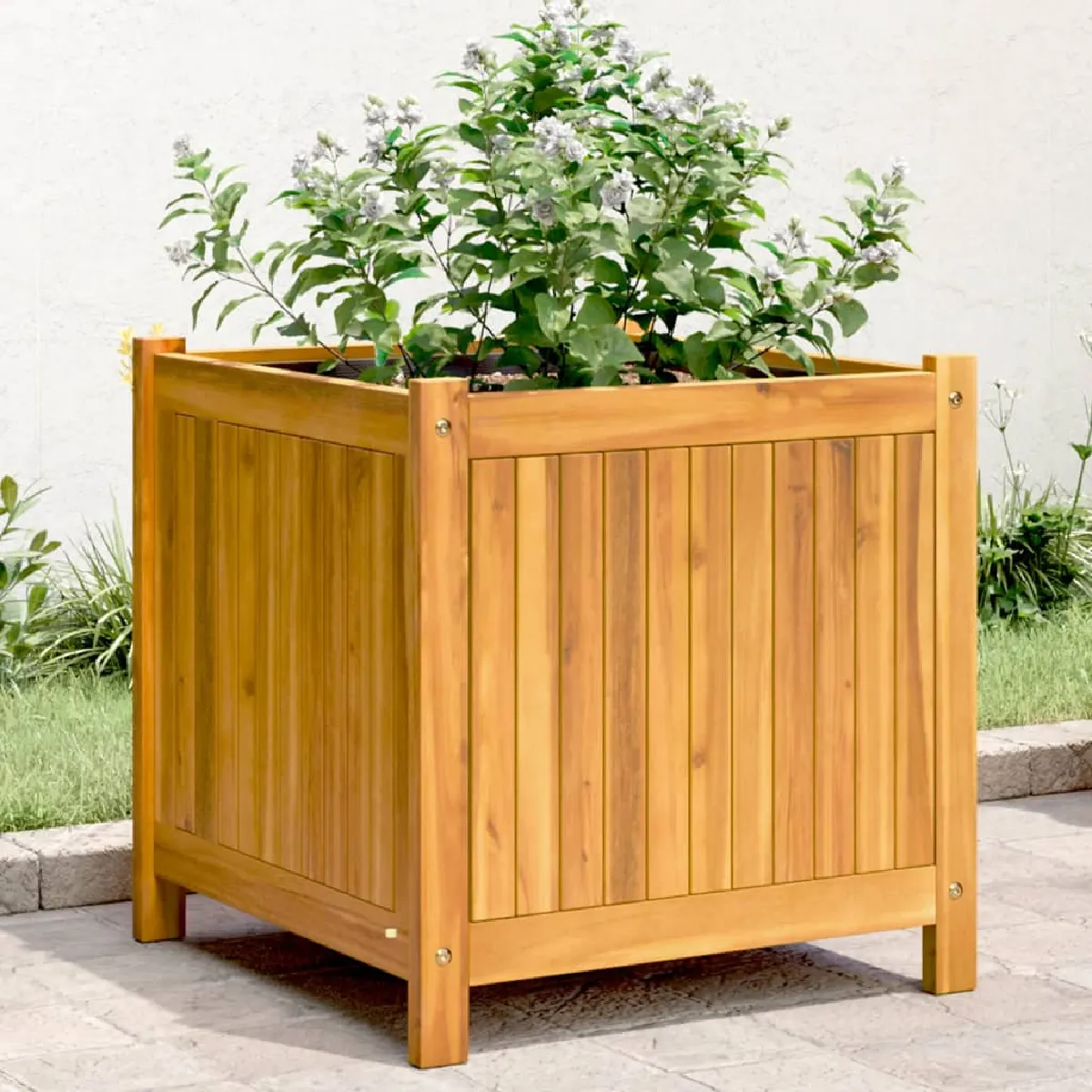 vidaXL Jardinière avec doublure Bois d'acacia