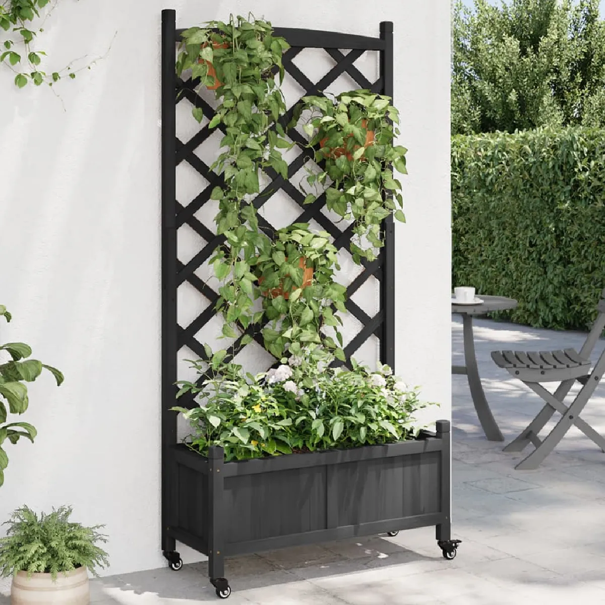 vidaXL Jardinière avec Treillis Bois de Sapin - vue 3