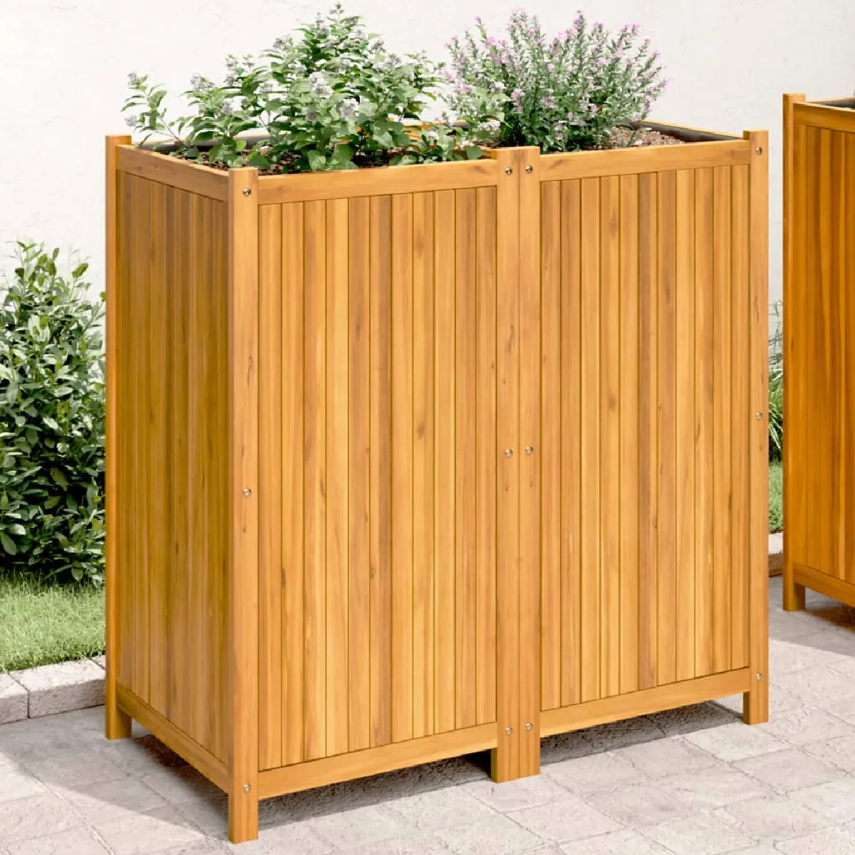 vidaXL Jardinière acacia doublure - vue 1