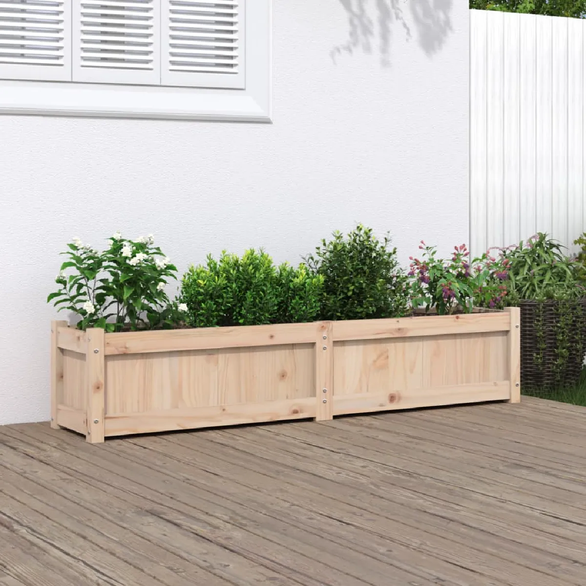 vidaXL Jardinière 150x50x50 cm Bois de pin - vue 4