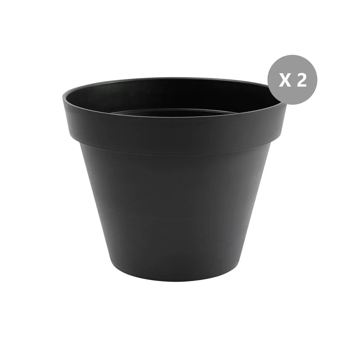 Eda Anthracite Lot De 2 Pots De Fleur Rond Toscane Ø 80 X H.66 Cm - Image 3