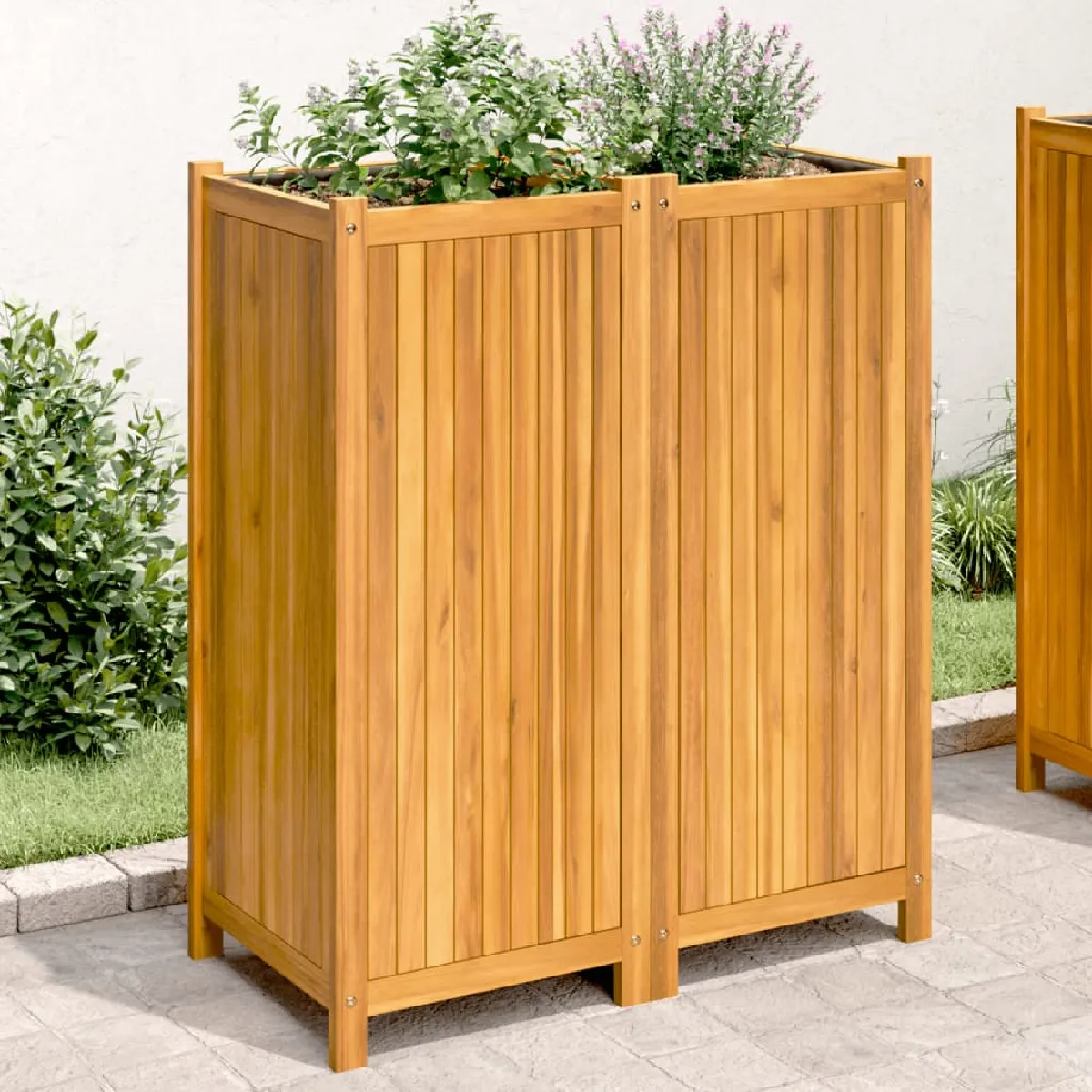 vidaXL Jardinière avec doublure Acacia - vue 1