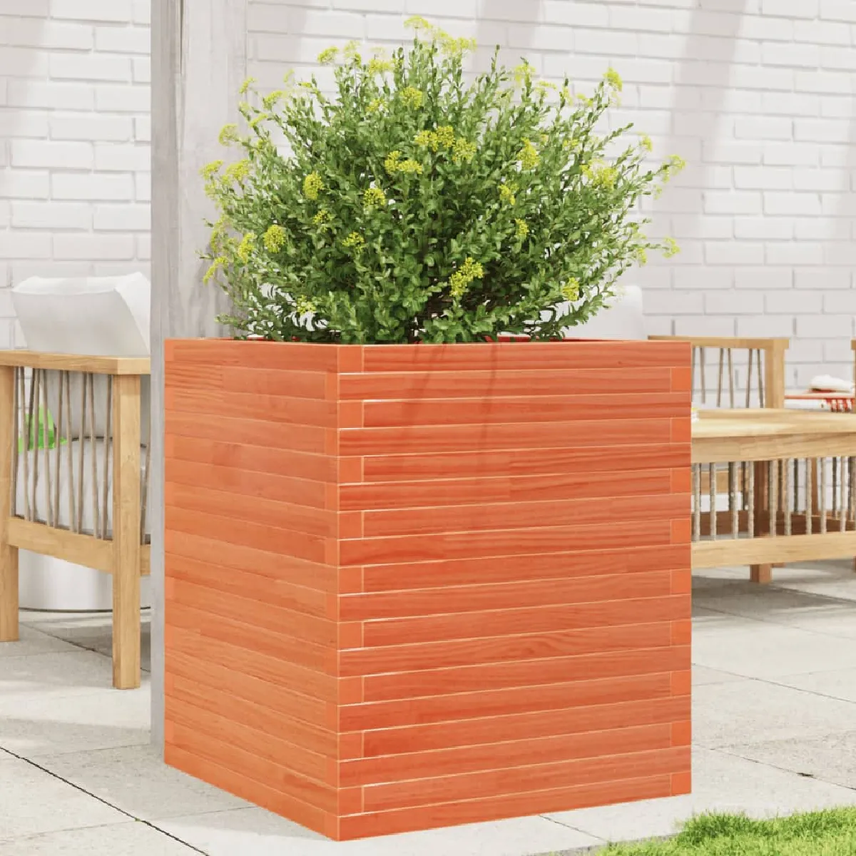 Vidaxl Marron Jardinière Cire