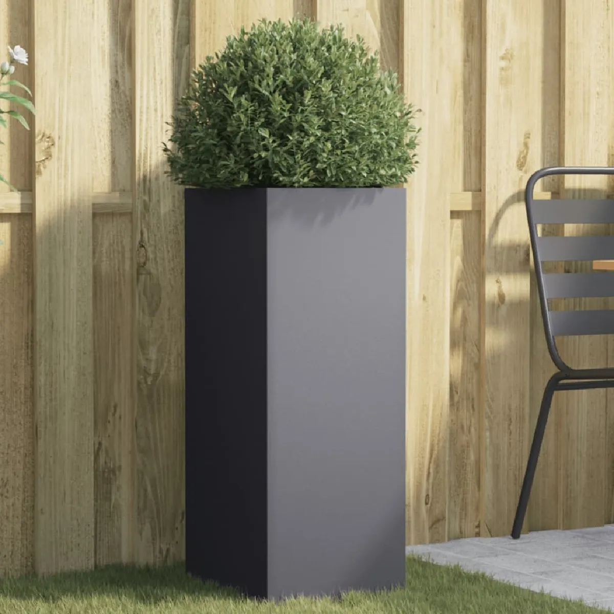 Non Communiqué Gris Jardinière Anthracite 32X29x75 Cm Acier - Image 3