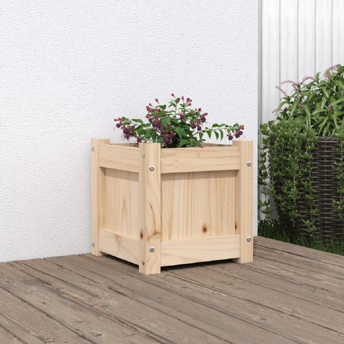 Vidaxl Jardinière 31x31x31 cm bois de pin massif 837394