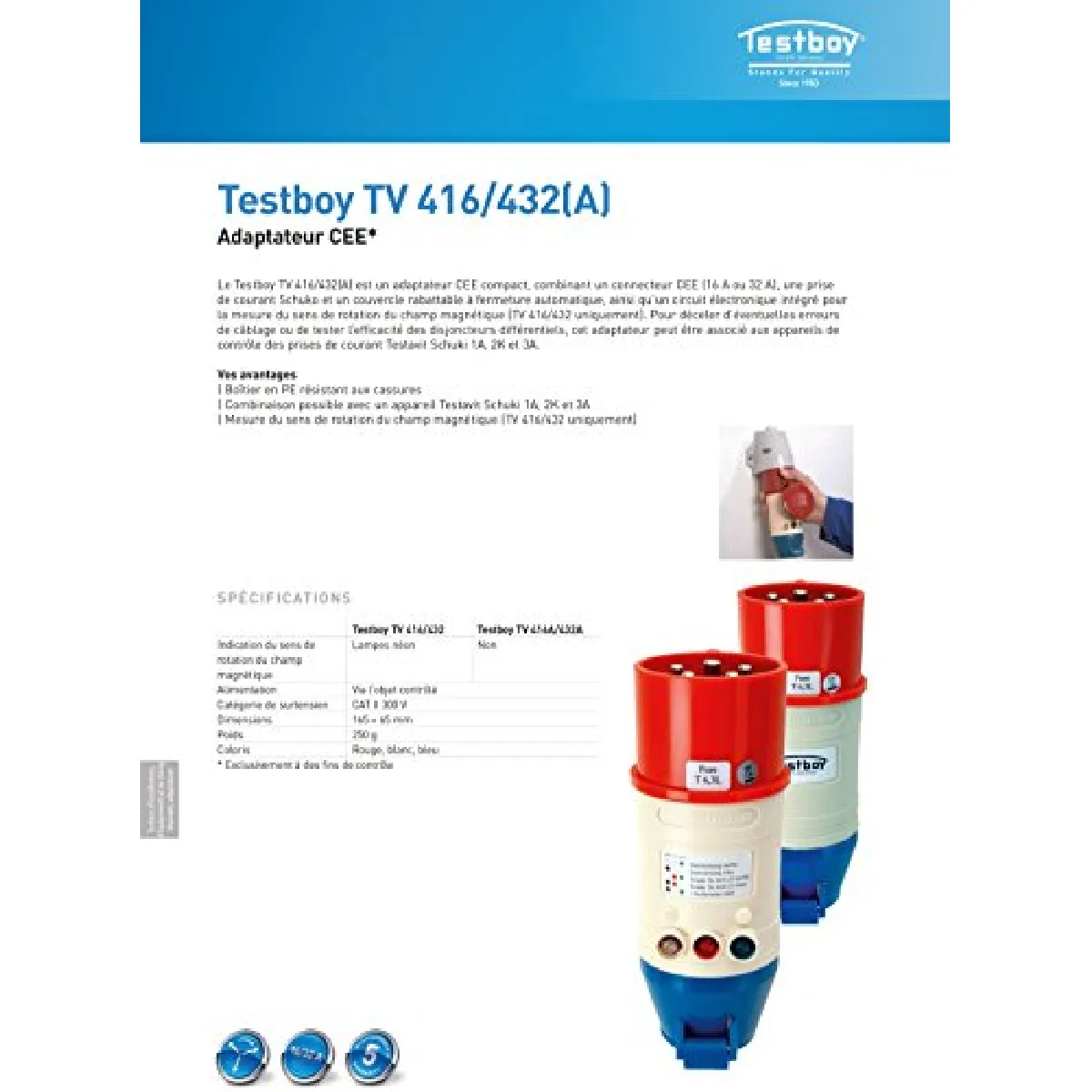 Non Communiqué Testeur De Prise Testboy Tv 432 Led - Image 4