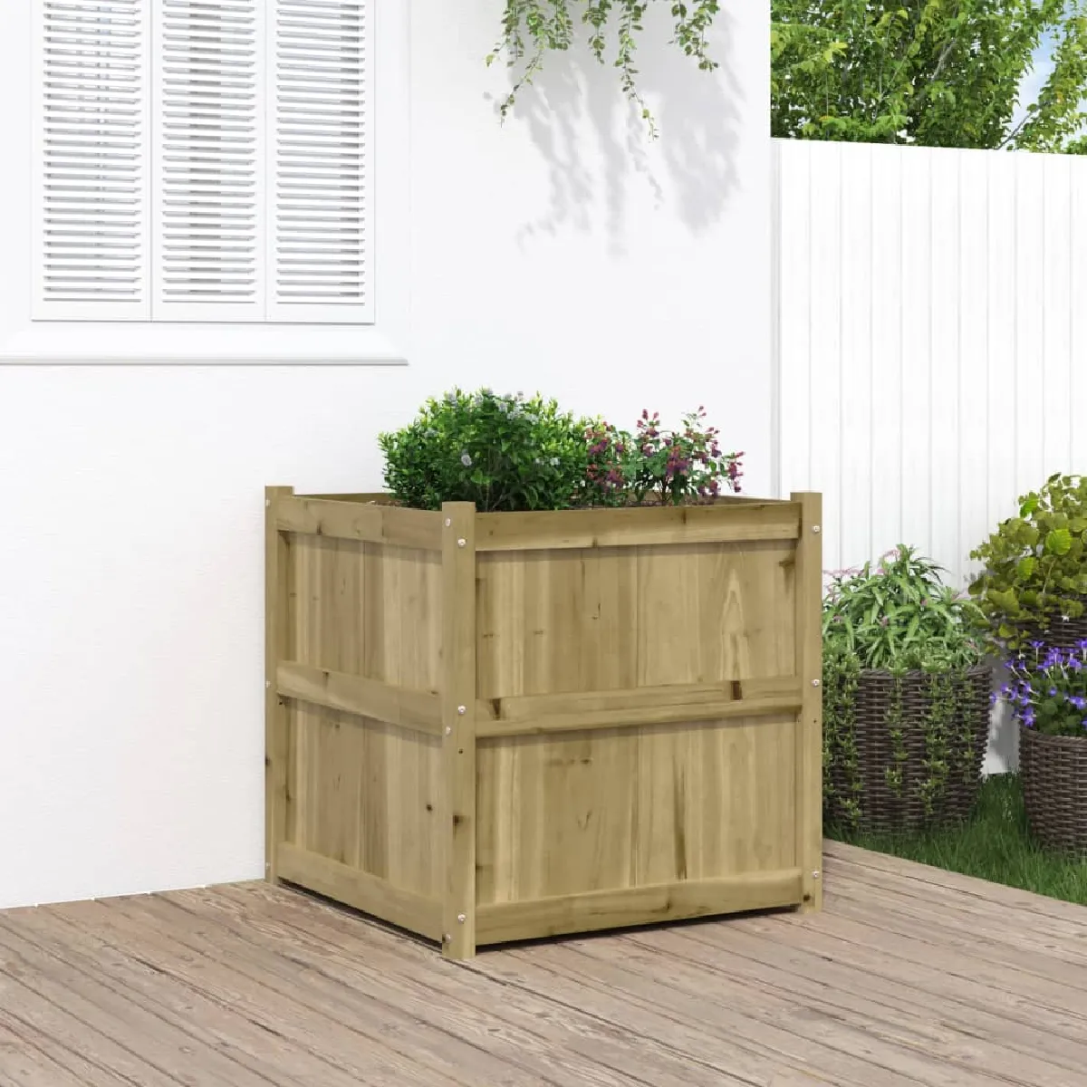 Vidaxl Jardinière Pin Imprégné 70X70x70 Cm
