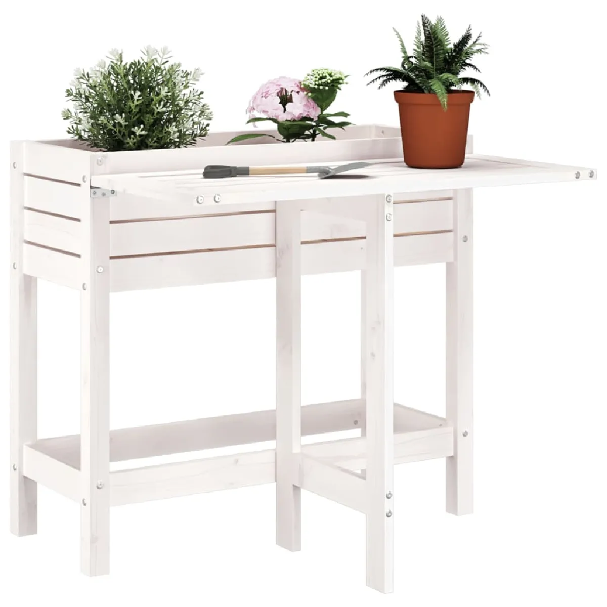 VidaXL Jardinière avec Plateau Blanc