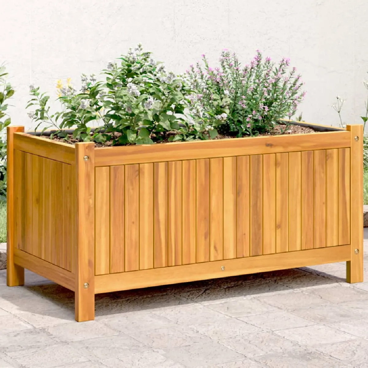 vidaXL Jardinière acacia doublure - vue 2