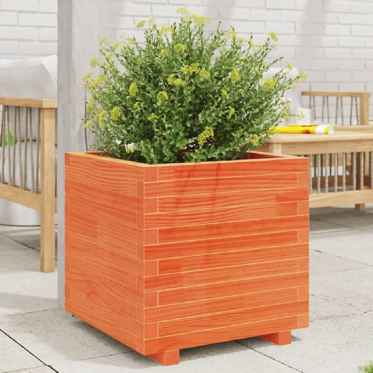 VIDAXL - Jardinière - Bois de Pin Massif - 50x50x49,5 cm - Marron - Image 3