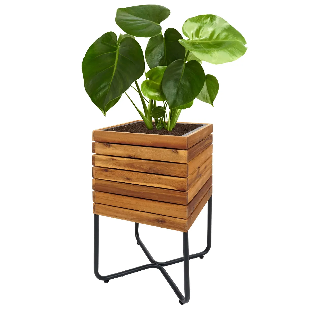 Mendler Jardinière carrée bois
