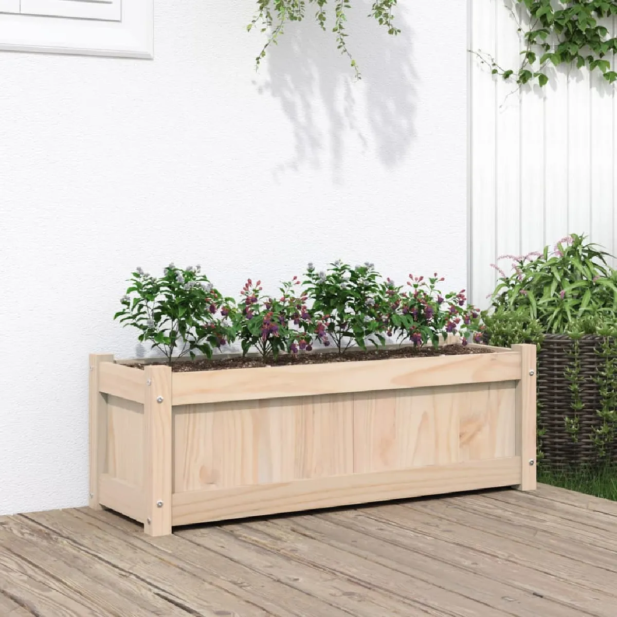 vidaXL Jardinière 90x31x31 cm Bois de pin massif