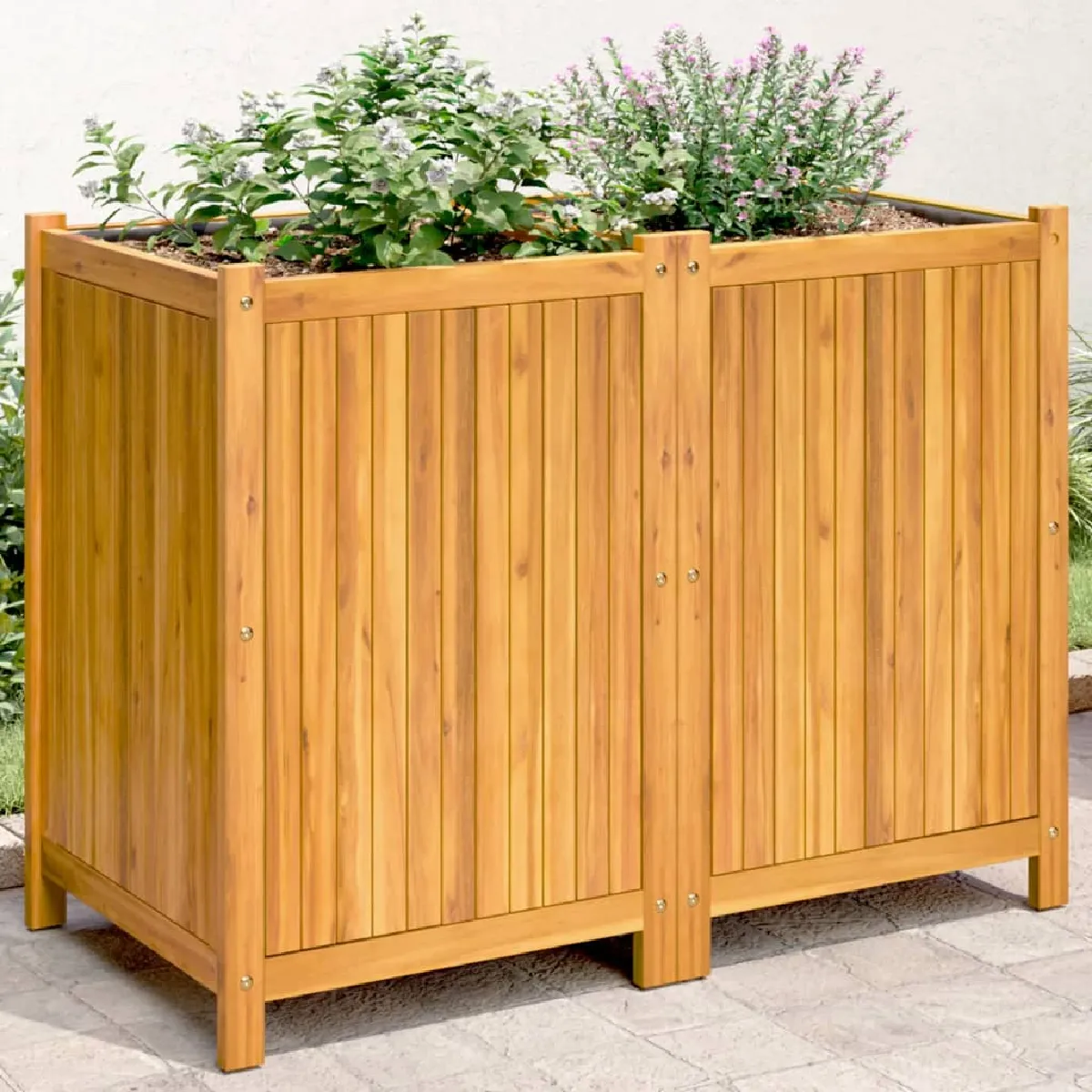 vidaXL Jardinière avec doublure Bois d'acacia - vue 2