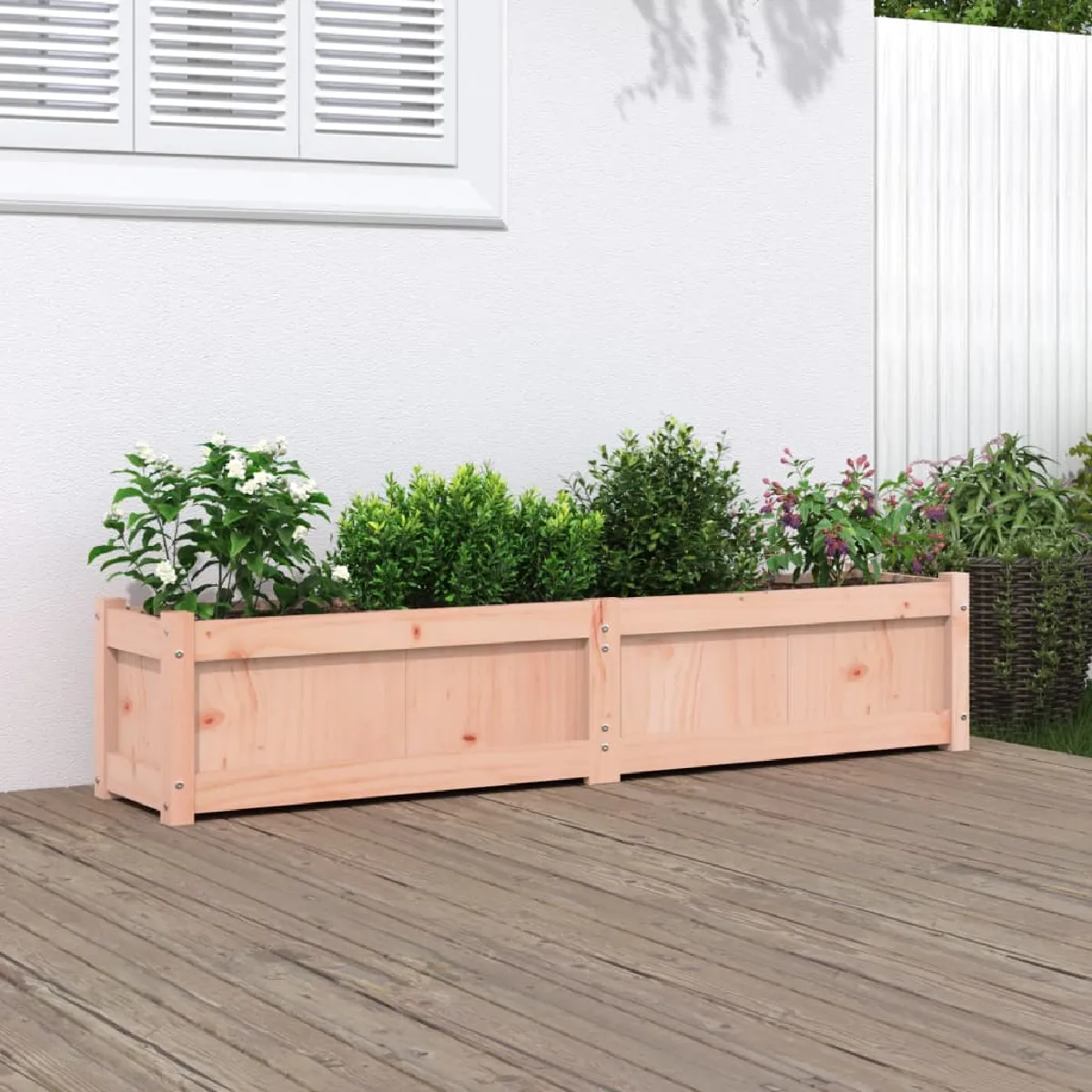 vidaXL Jardinière en bois douglas 150x31x31 cm - vue 1