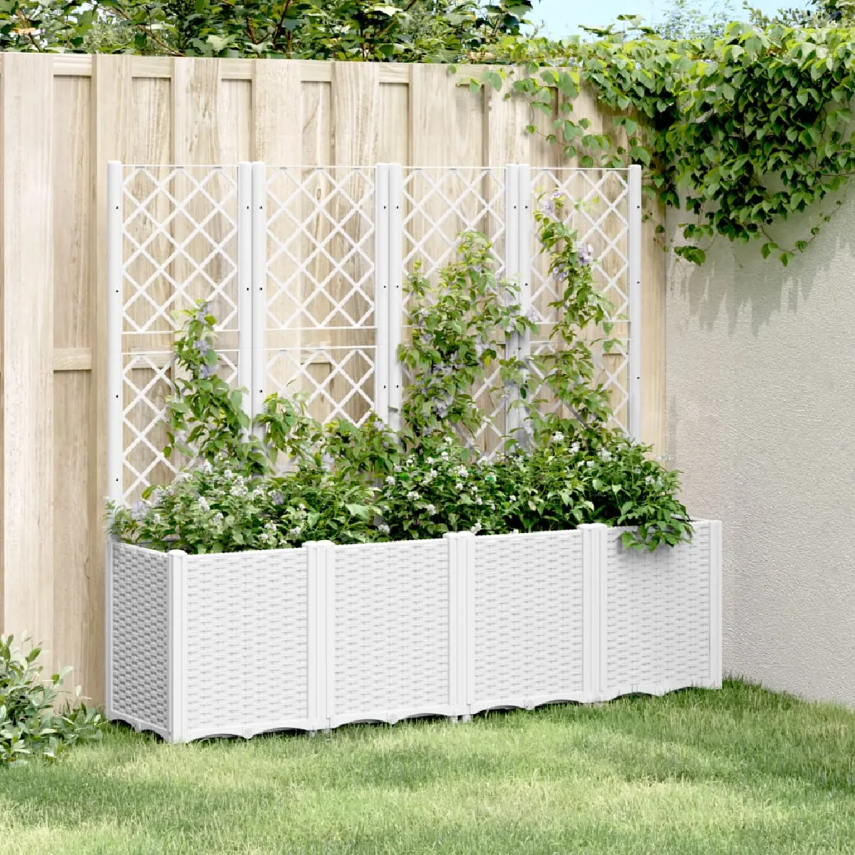 vidaXL Jardinière avec Treillis Bois de Sapin - vue 5