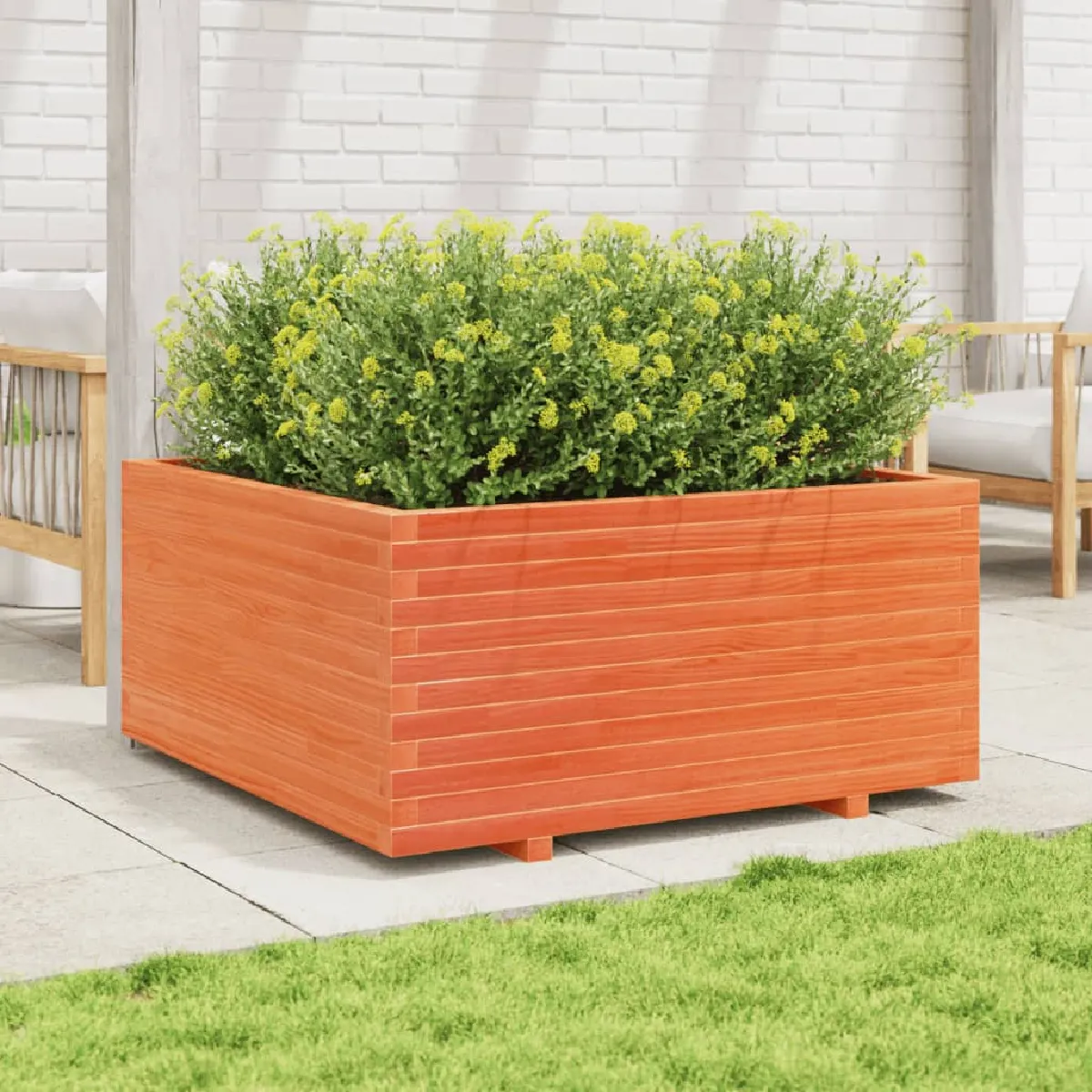Vidaxl Marron Jardinière - Cire 100X100x49,5 Cm