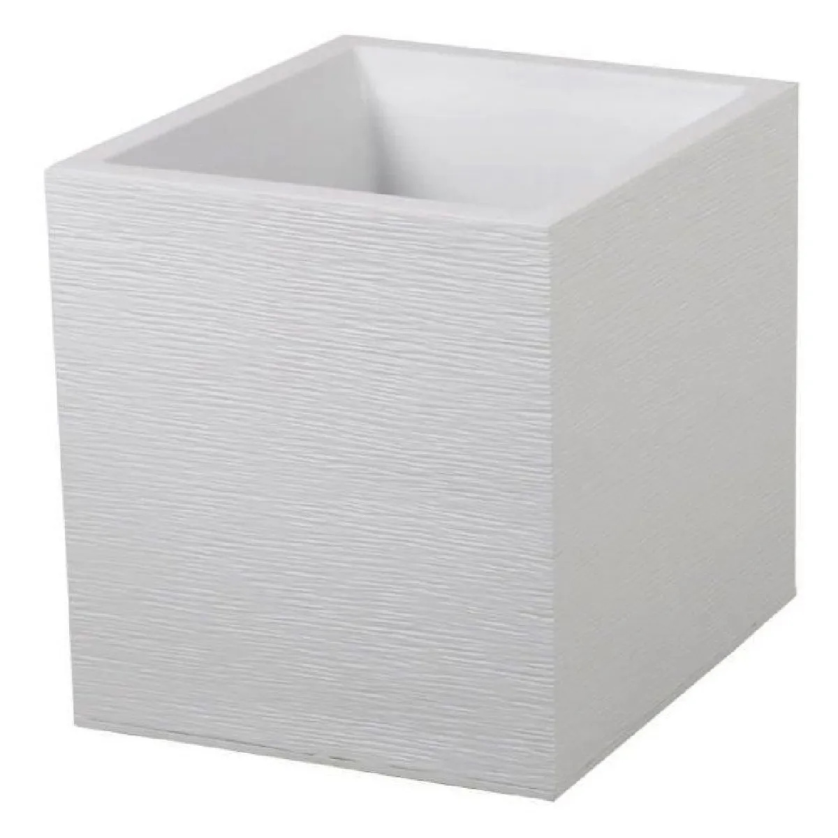 Eda Blanc Jardinière Carrée Graphit 39,5 X 39,5 X 43,5 Cm - 35 L - Cérusé - Image 3