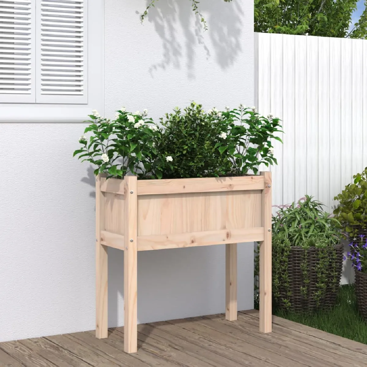 vidaXL Jardinières avec pieds 70x31x70 cm bois de pin massif 837554